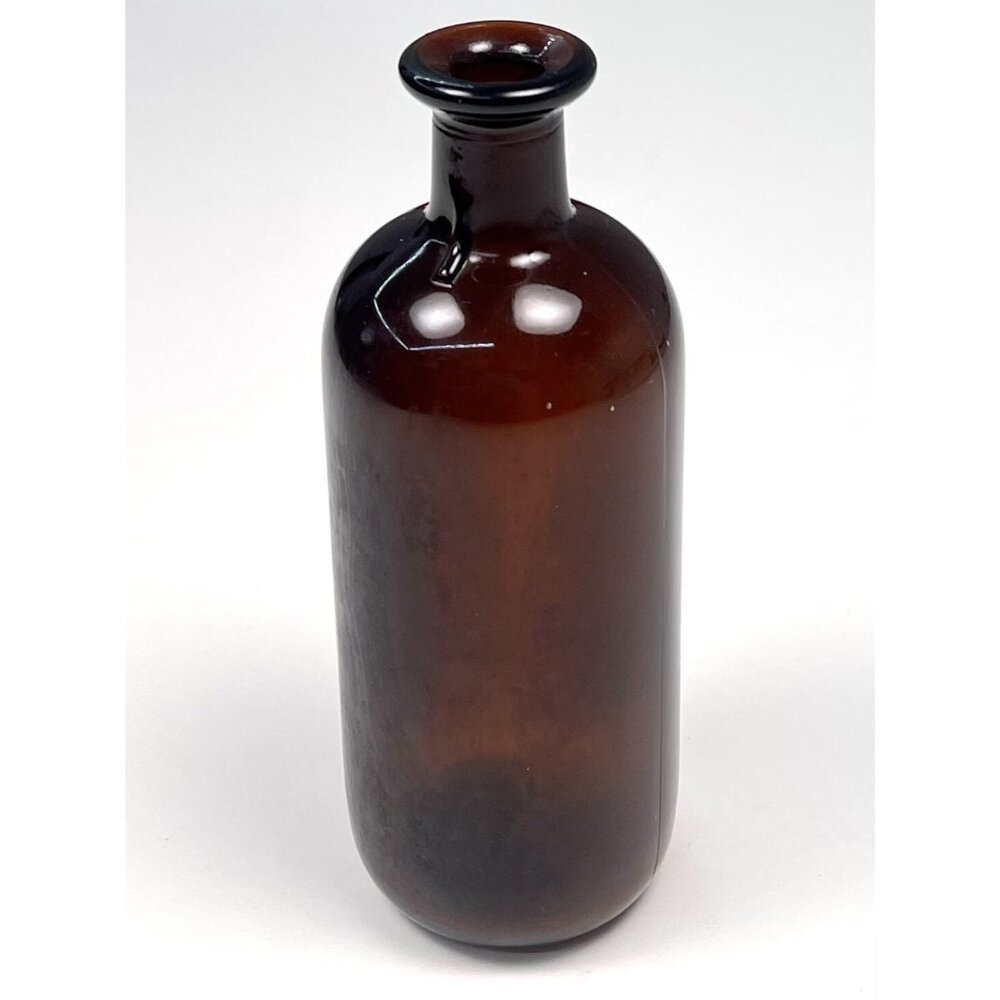 VTG Antique 7.5" Amber Glass Medicine Pharmacy Apothecary BOTTLE 5 34 1 EUC